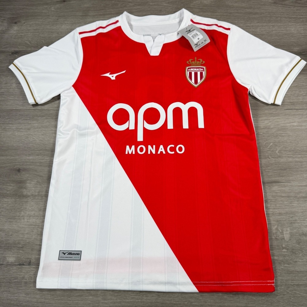 Mizuno AS Monaco Jersey Eric Dier Red White Mens Medium